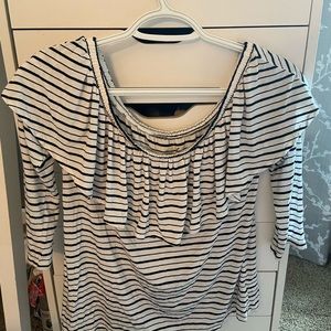 American Eagle Off The Shoulder Stripped Shirt